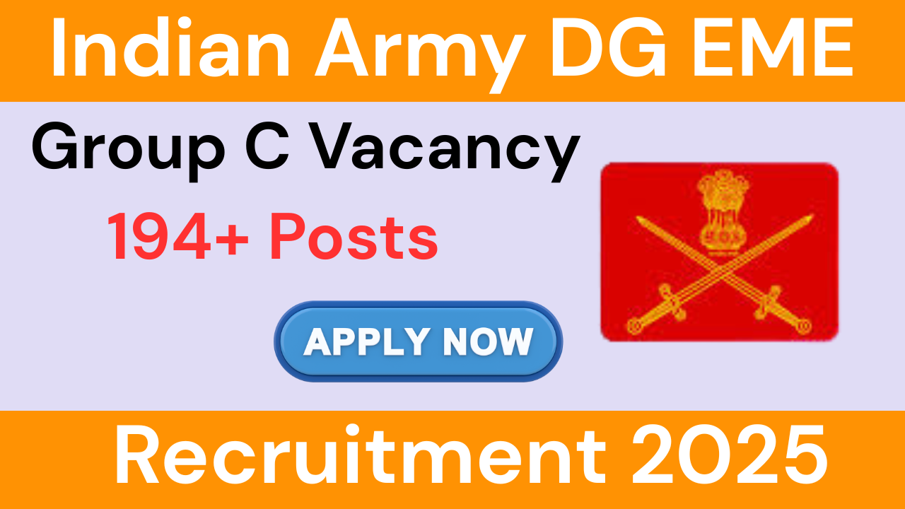 Indian Army DG EME Recruitment 2025